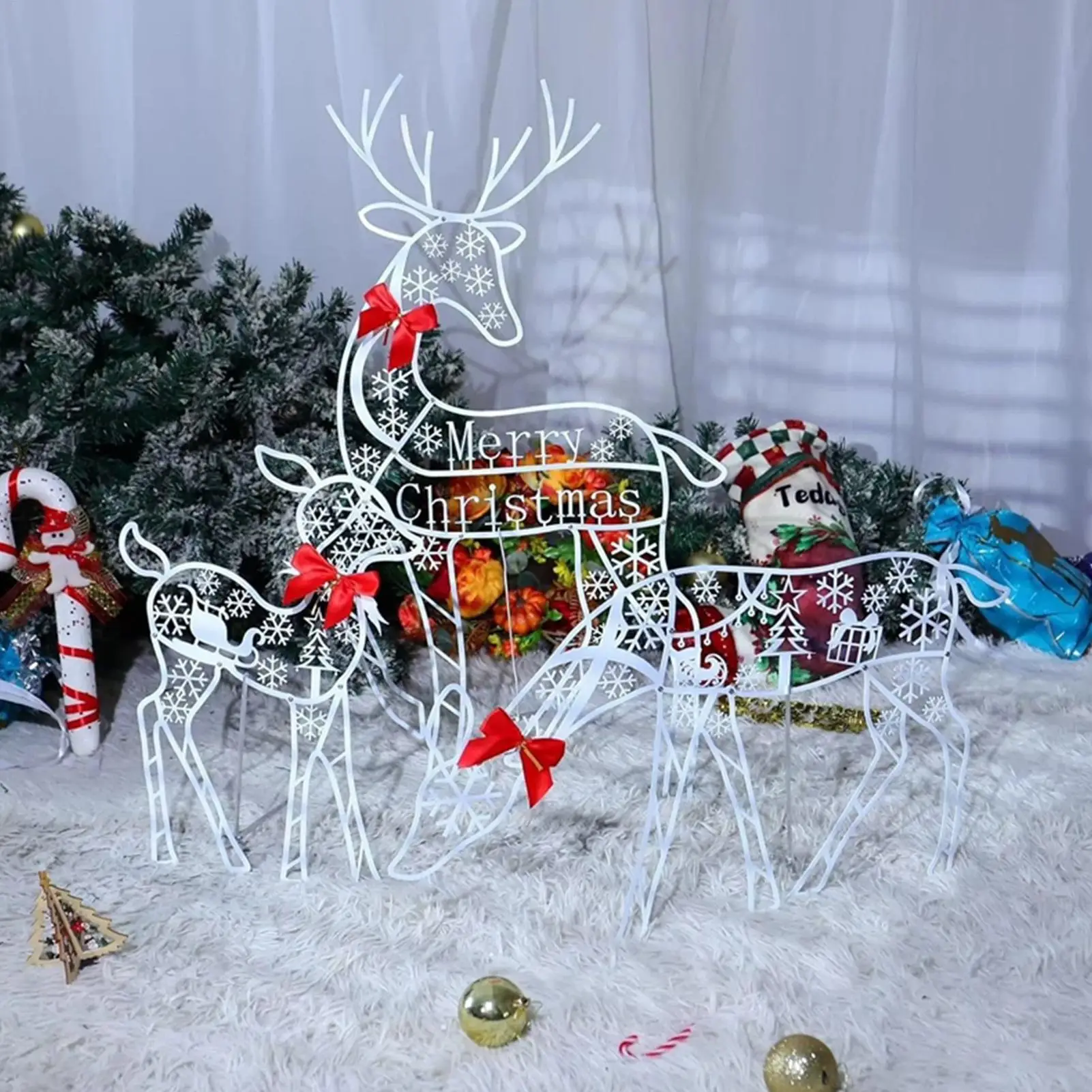 

Рождественский олень, уличный сезонный декор для заднего двора, стоячий олень, садовые украшения для дома, планировщики вечеринок, соседства