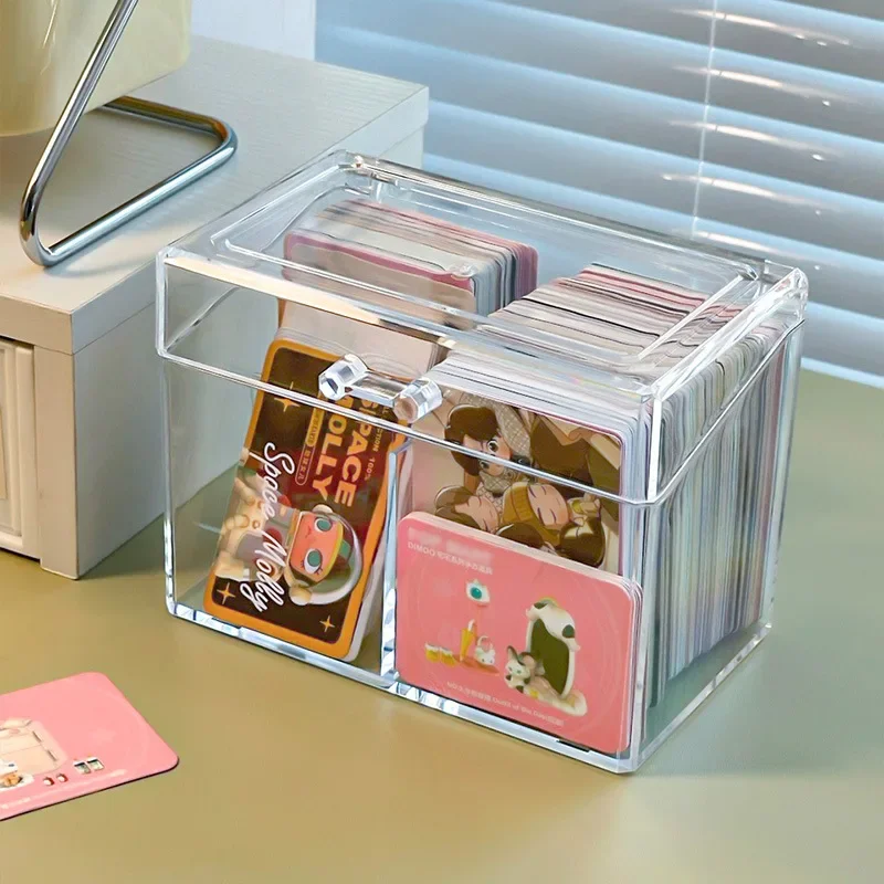 Korean Acrylic transparent Storage Box Blind box Card Korean Photocard Storage Box Photo Card Organizer Compartment Flip Box