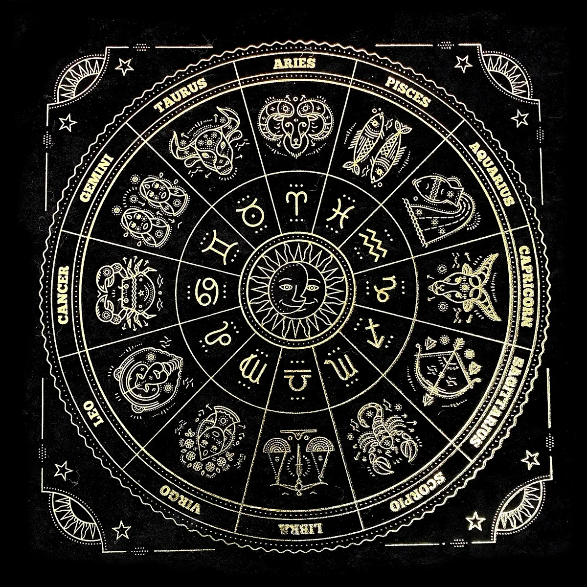 Altar Cloth Sun Moon Star Witchcraft Alter Tarot Spread Table Cloth Wiccan Square Spiritual Flower of Life Pentagram Learn