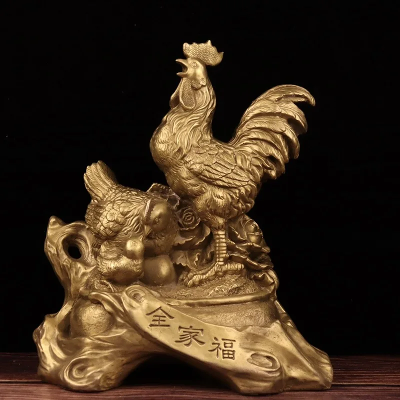 Brass animal , family portrait chicken, home decoration, creative gifts, crafts, copper ornaments