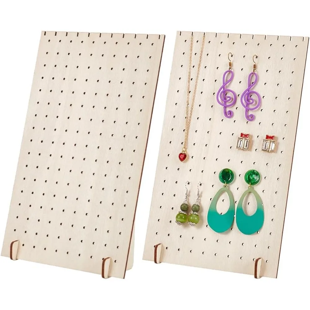 

2 комплекта подставок-органайзеров для сережек, 170 отверстий, деревянная подставка для перфорированной доски, стойка для ювелирных изделий, шпильки для ушей, держатель для сережек, витрина