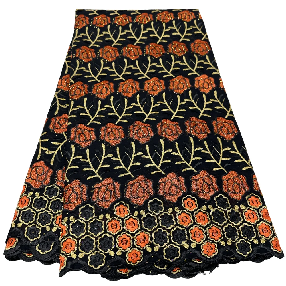 Swiss Voile Lace Fabric 2025 High Quality Lace With Embroidery Fabric African Dry Cotton Lace Fabric For Women Party Dress 3179