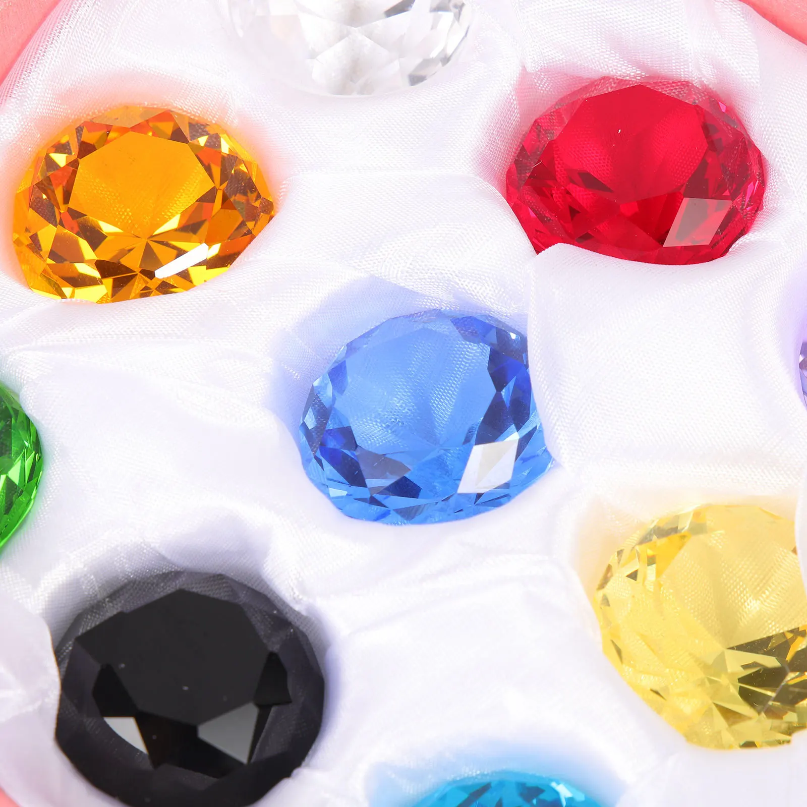 

12Pcs Glass Crystal Diamonds Faux Diamond Gems for Tabletop Ornament Desktop Decor Treasure Hunt Kids Party Event Decoration