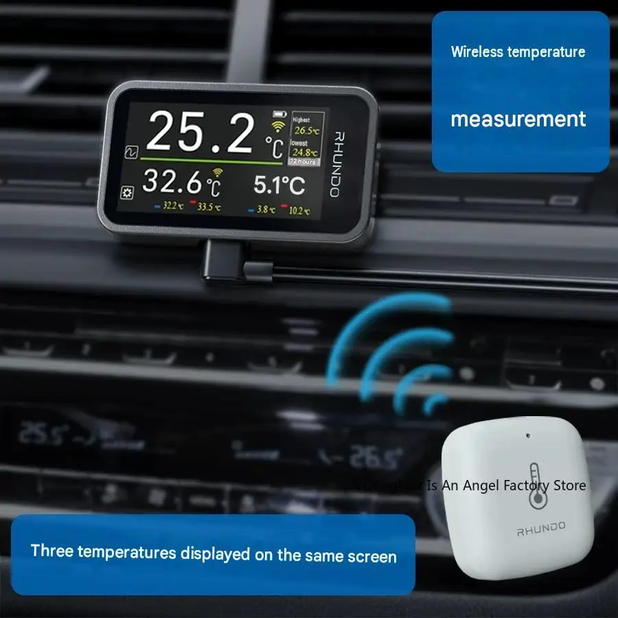 Useful Wireless Digital Thermometer for Home Car Indoor Outdoor, High Low Temperature Alarm with LED Indicator