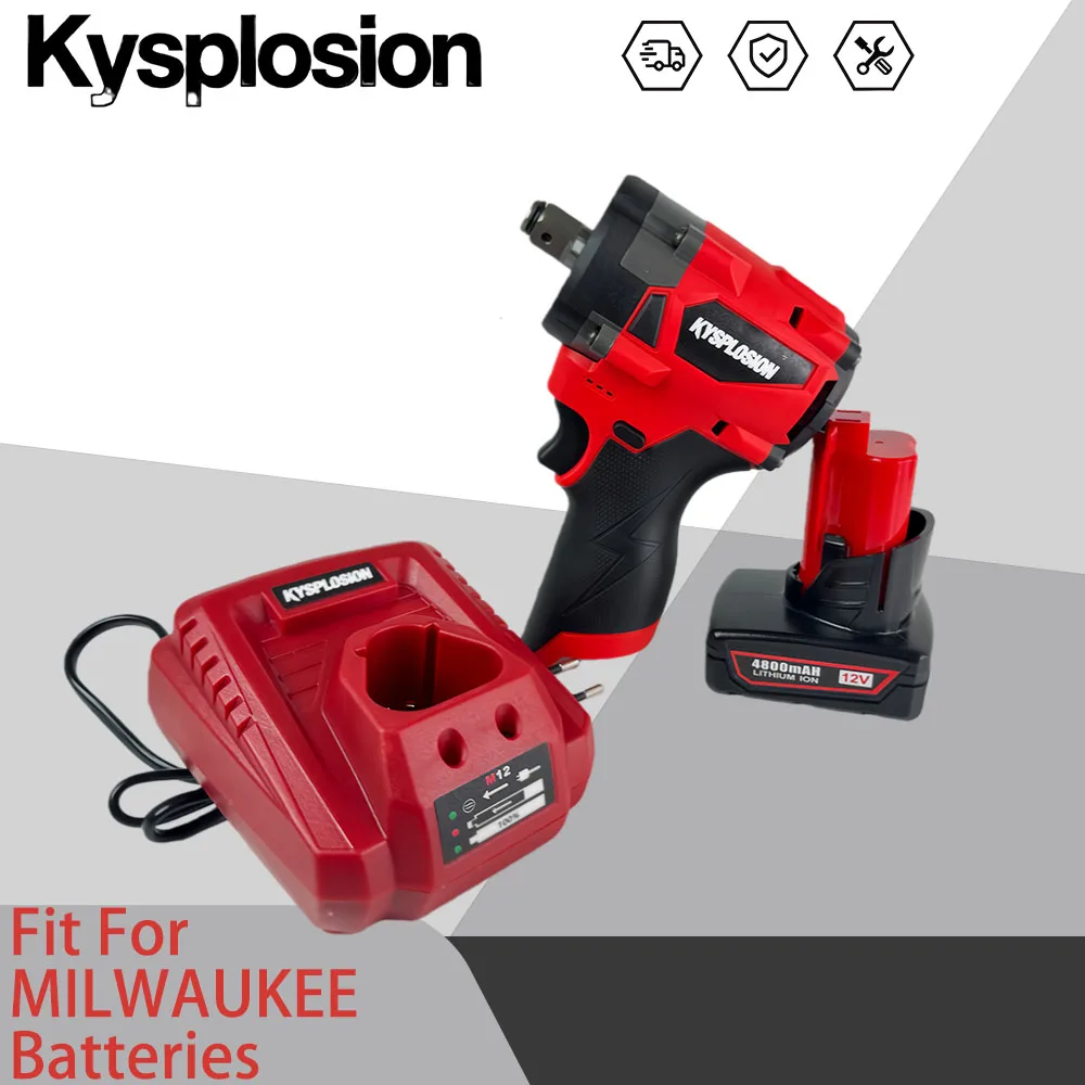 For Milwaukee M12 battery Cordless Impact Driver Brushless Impact Drill Car Truck Repair Screwdriver power Tools torque wrench