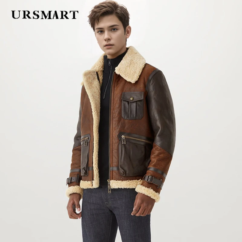 Men's British Fashion Casual Jacket - Fur Integrated Custom Leather Autumn/Winter New Product