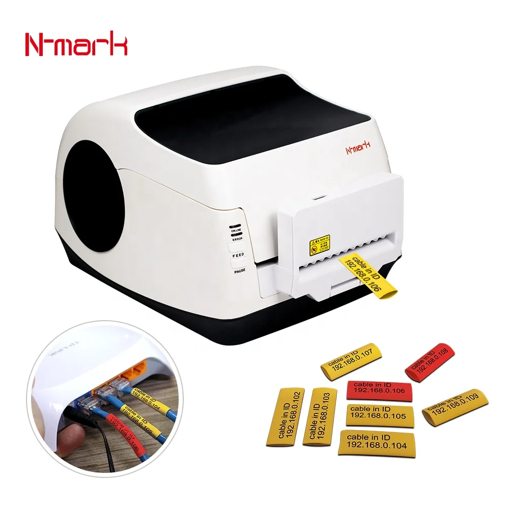 2026N-mark Heat Shrinkable Tube Printer for Cables Printing  Marker Machine with Automatic Cutting with QR Code, Serial Number