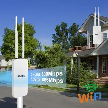 KuWFi 1200Mbps 室外 AP 路由器 雙頻無線 Wi-Fi 存取點 AP 路由器 高增益外接天線 24V POE 中繼器 8 最佳銷售 戶外無線網路擴展器 - №2