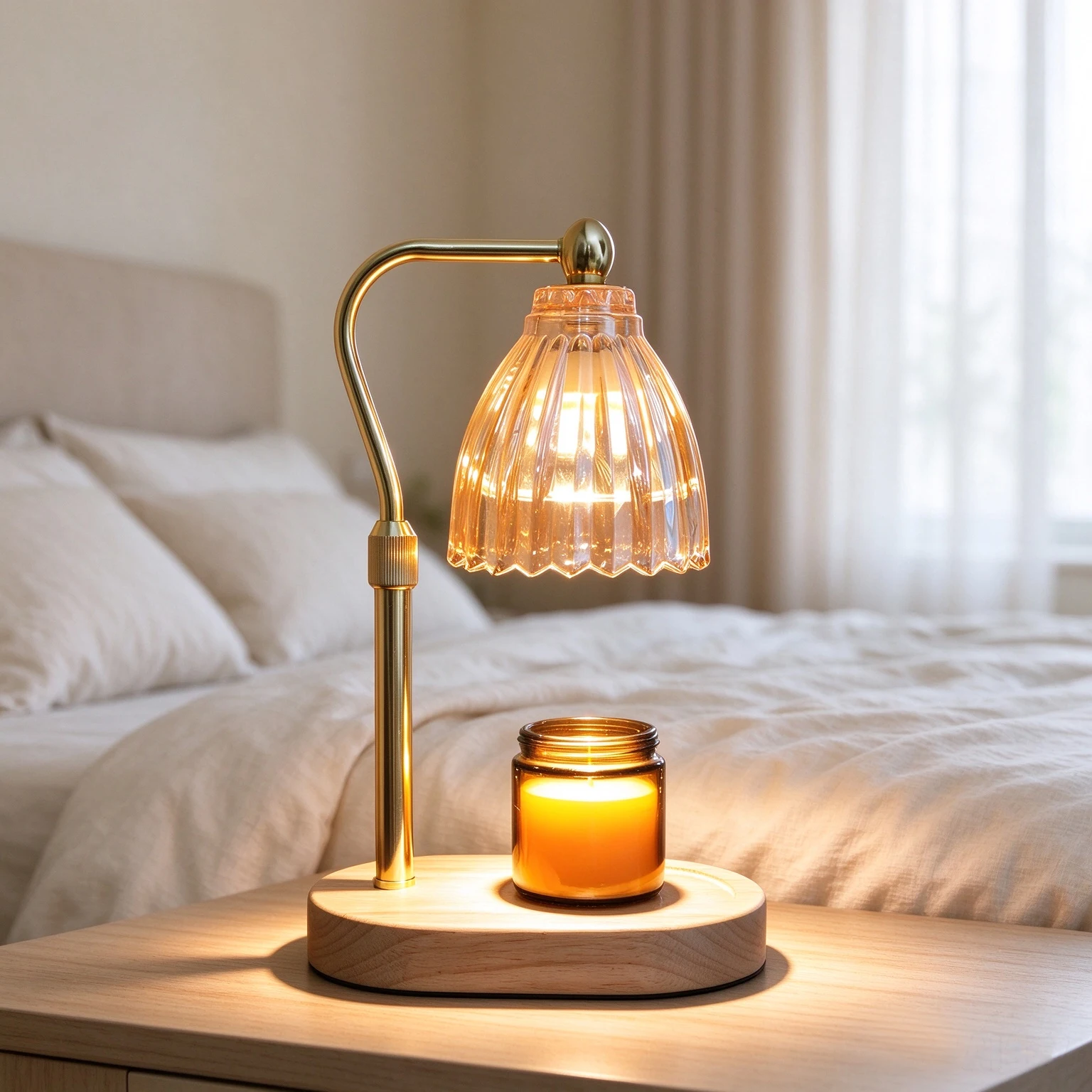 Candle Warmer Lamp with Timer Dimmer Adjustable Height, Electric Wax Melts Warmer for Jar Candles, Birthday Christmas Gifts