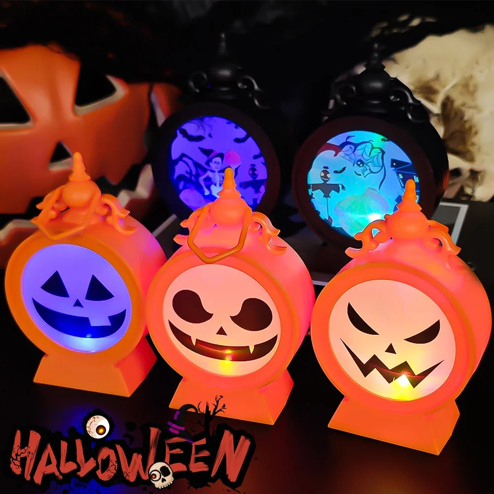 Halloween LED Pumpkin Lantern Colorful Decorative Light Luminous Pendant Kids Toys Halloween Gifts Festival Party Decoration