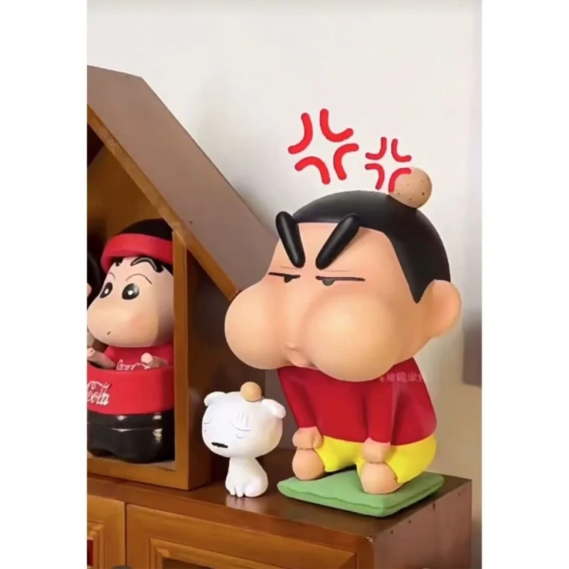 

2025 New Kawaii Anime Crayon Shin chan Angry Little White Beats Cute Cartoon Girl Heart Funny Car Decor Handmade Gifts for Kids