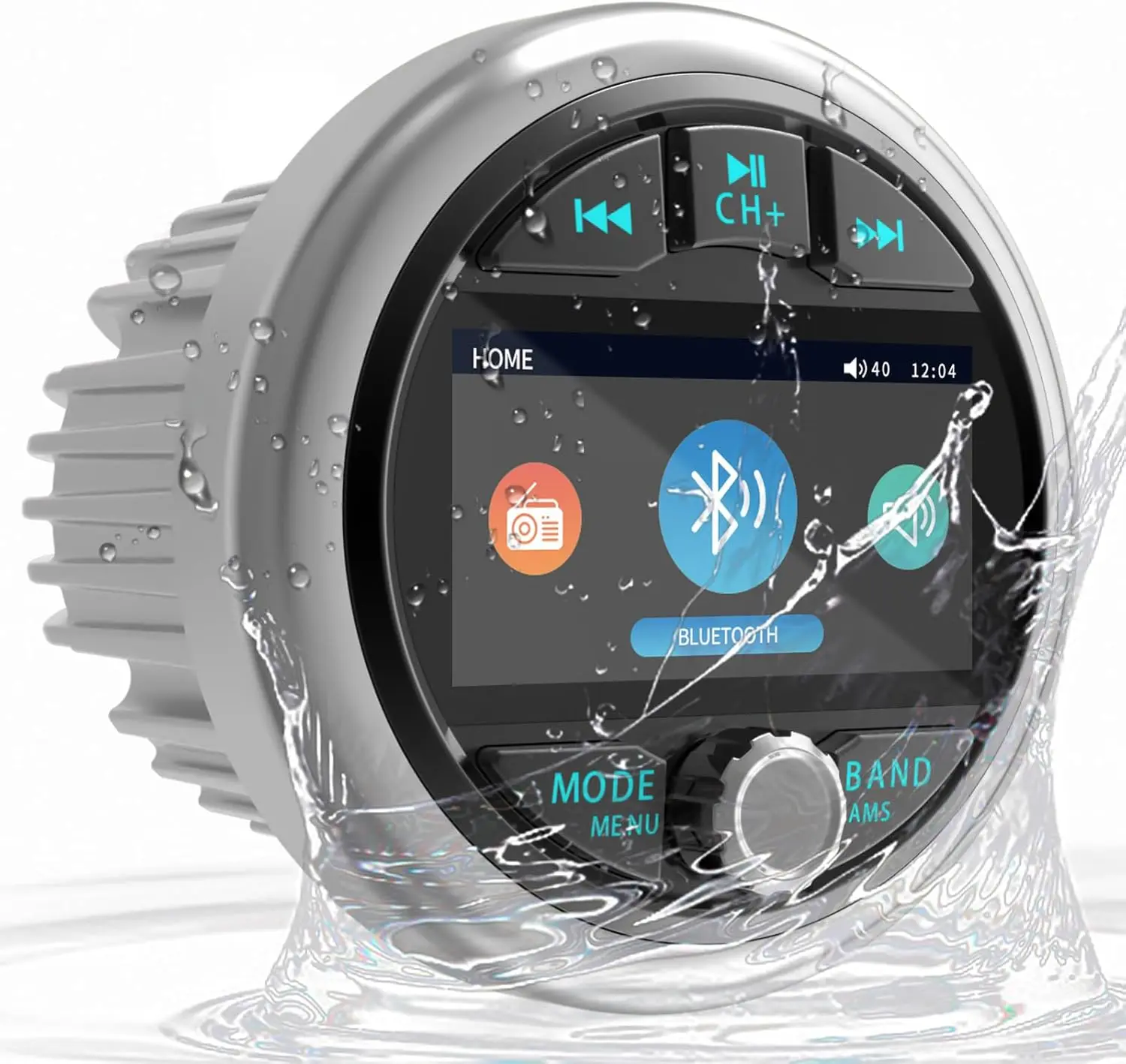 

Marine Gauge Stereo System: Waterproof Boat AM FM Radio Receiver - 3 Inch LCD Display Digital Multimedia MP5 Player US