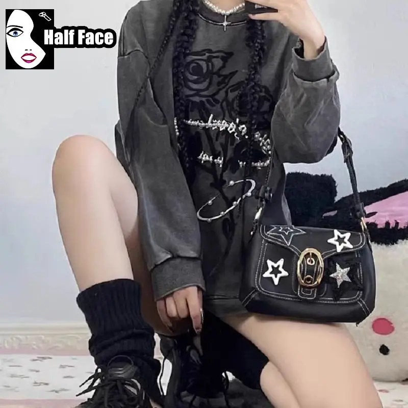 Y2k würzige Mädchen Harajuku Frauen Gothic Punk Nichestar eine Schulter Lolita Mini Achsel Paket Vintage Umhängetaschen Tasche