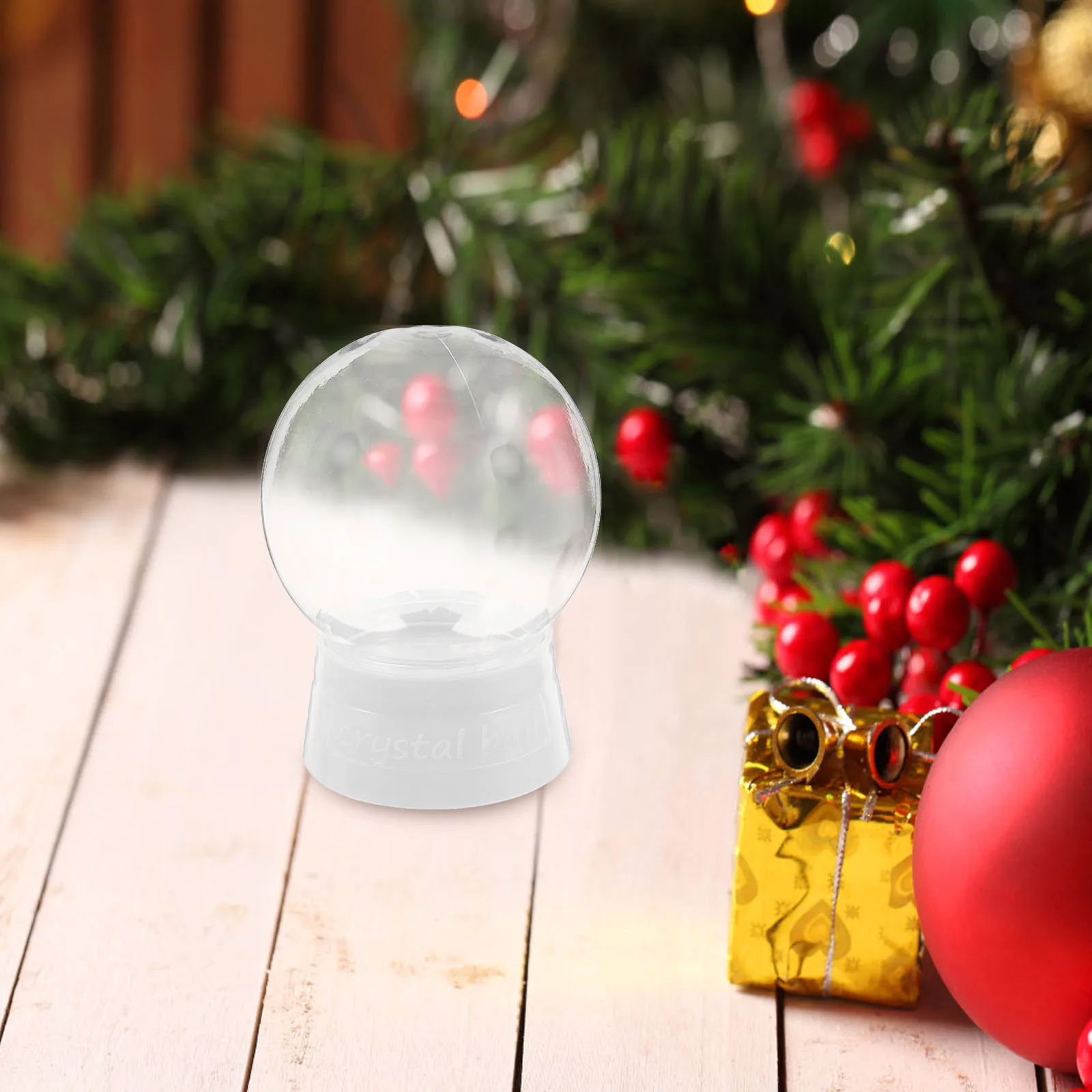 

6pcs 270Ml Diy Empty Snow Globe Clear Plastic Water Globes For Crafts Christmas Halloween Decor Home Party Favors Display Case