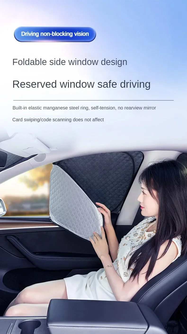 für Tesla Modell 3 Y S X 2025-2020 2026, Upgrade, Sichtschutz, Seitenfenster, Sonnenschutz, vorne und hinten, Windschutzscheibe, Blindschattierung, Outdoor, Camping – Detail 5