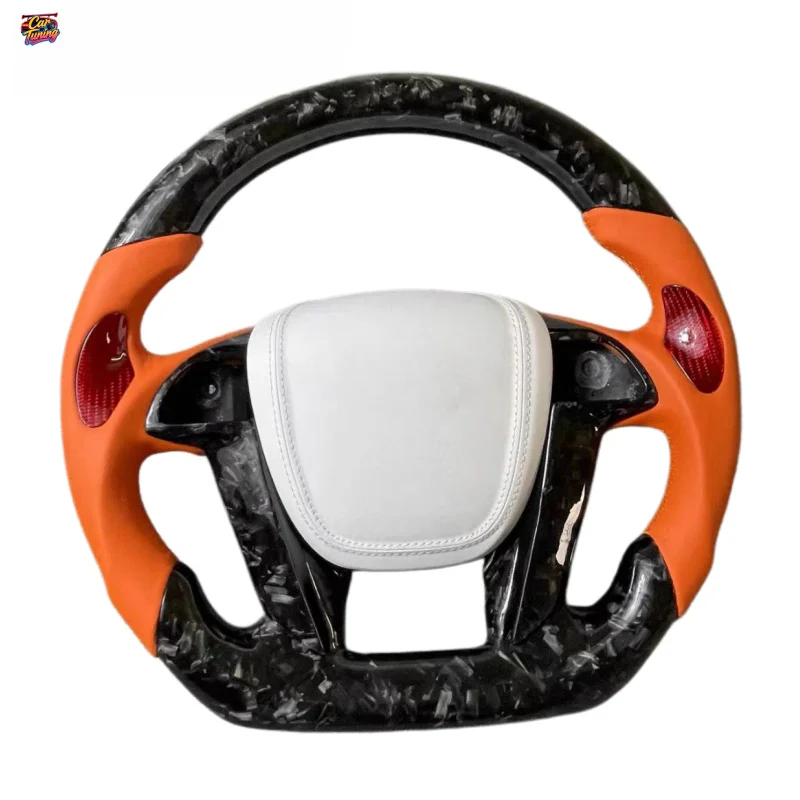 Suitable for Honda 8th Generation Accord Custom Luxury Interior Forged Carbon Fiber Steering Wheel Flat-Bottom Sports