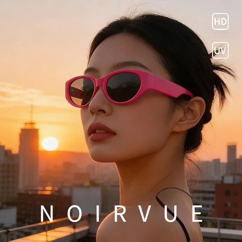 

NOIRVUE 2026 Retro Cat-Eye Sunglasses for Women Men Wide Temple AC Lens Lightweight Fashion
