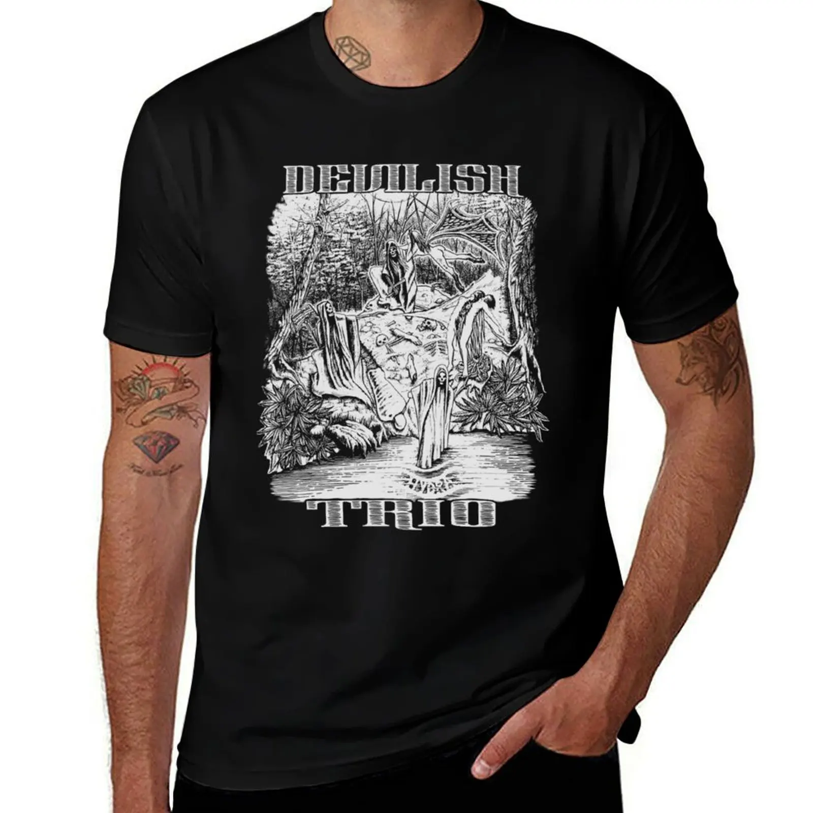 Devilish Trio Past Junts Essential Essential T-Shirt Outdoor Work Short Sleeve Top T-Shirt