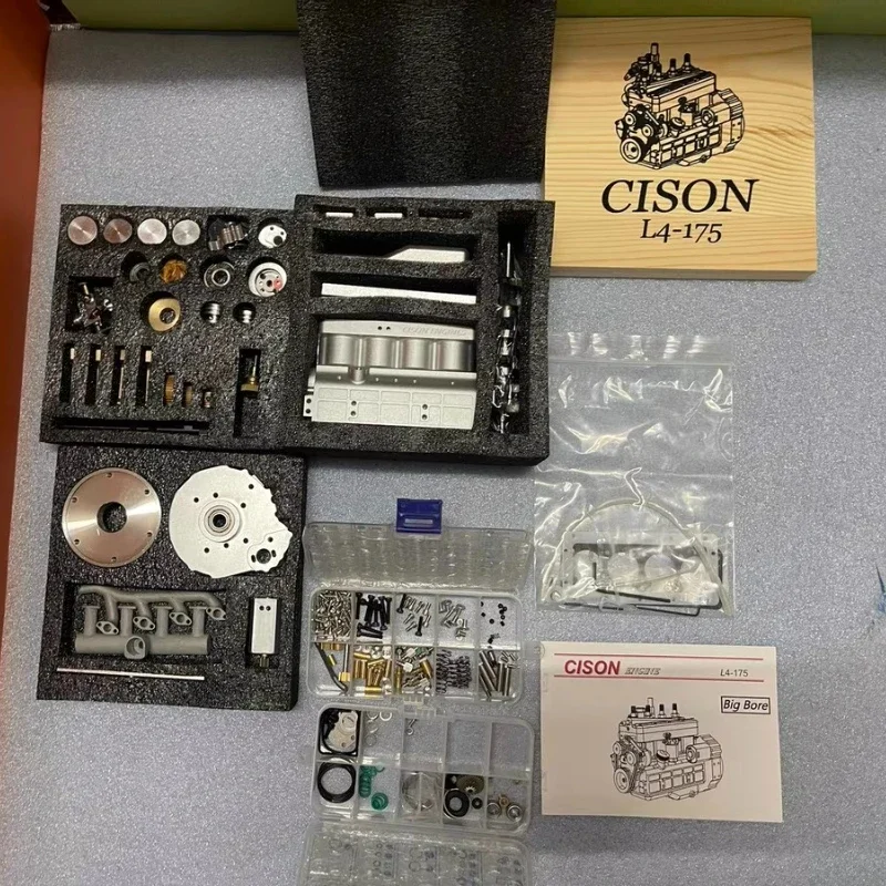 

CISON 17.5cc Inline 4 Cylinder Gasoline Engine Kit FL4-175 4 Stroke Side Valve Engine Model Toy Independent Lubrication