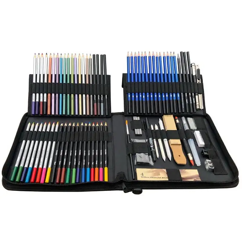 

KALOUR 83pcs Sketch Color Pencil Set Professional Drawing Art Supplies Artist Student Accessories Painting Graffiti Coloring