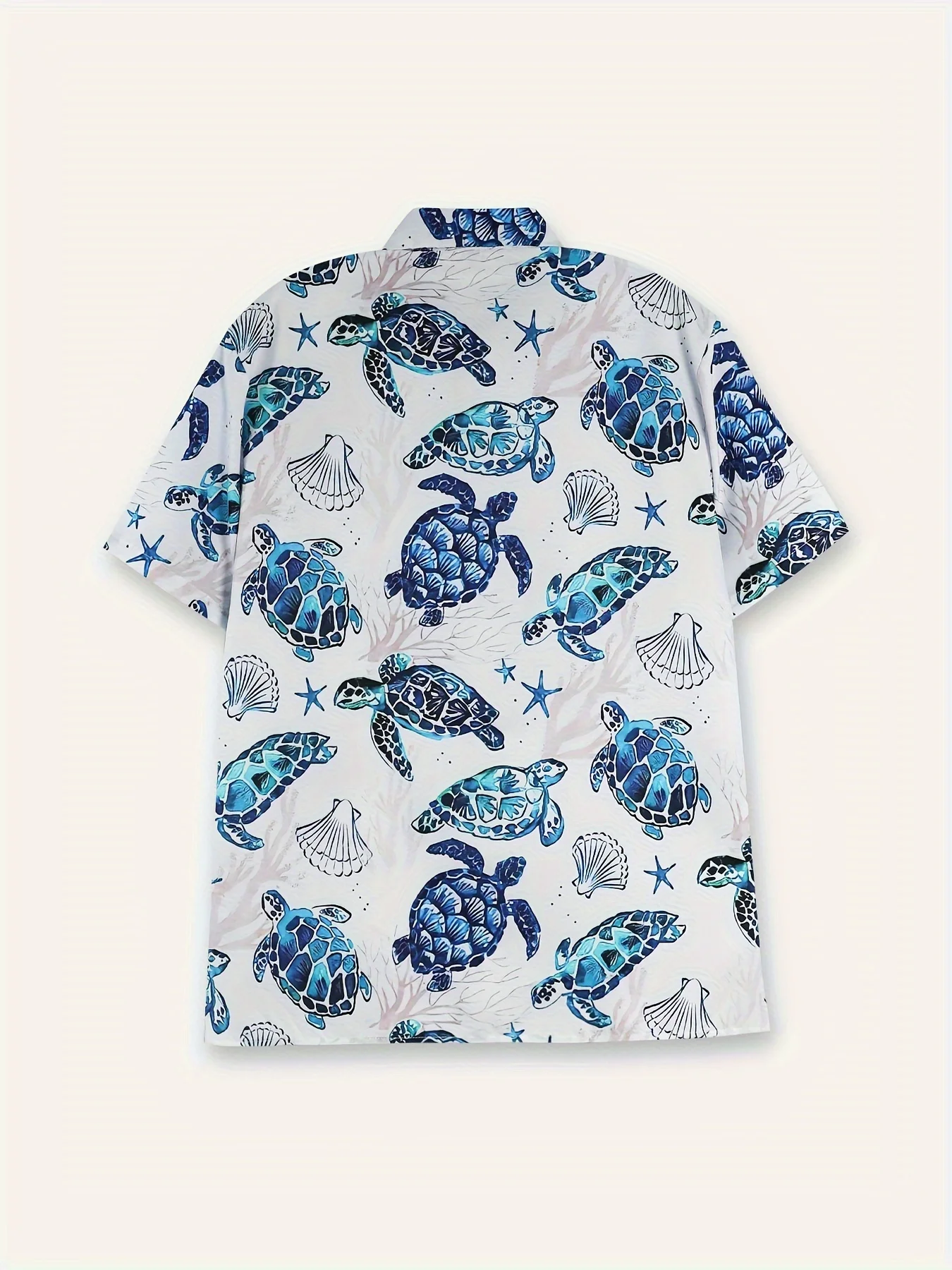 Comfy Sea Turtle Hawaiian Shirt Men Oversized Shirts Full Printed Short Sleeve Aloha Top for Summer Beach Days