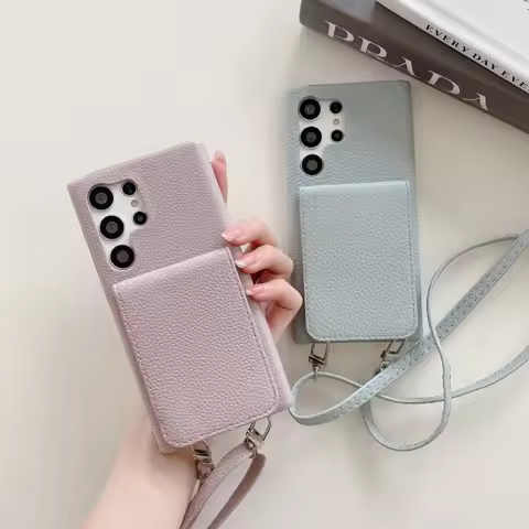 Crossbody Leather Phone Case for Samsung Galaxy S23 S21 FE S24 Ultra S22 Plus A54 A34 A14 A24 A35 A55 A15 A25 M54 Wallet Cover