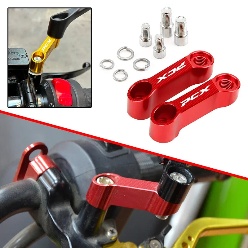 2024 New Motorcycle Rearview Mirrors Extension Riser Extend Adapter Mirror Extende For HONDA PCX125 PCX150 PCX160 PCX 125 150