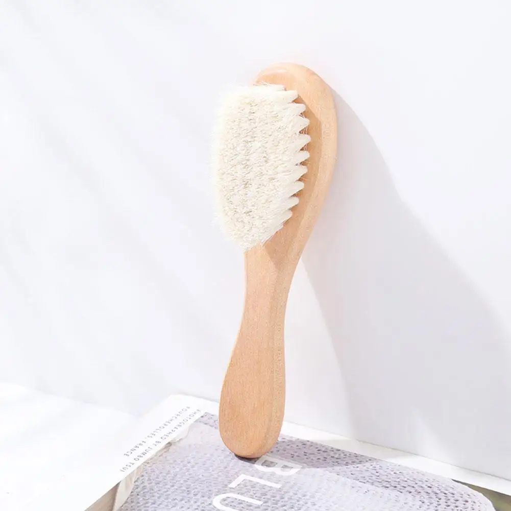 Baby Bathing Comb Baby Care Hair Brush Pure Natural Massager Shower And Comb Registry Wool ﻿ Gift Wood Baby B6F7