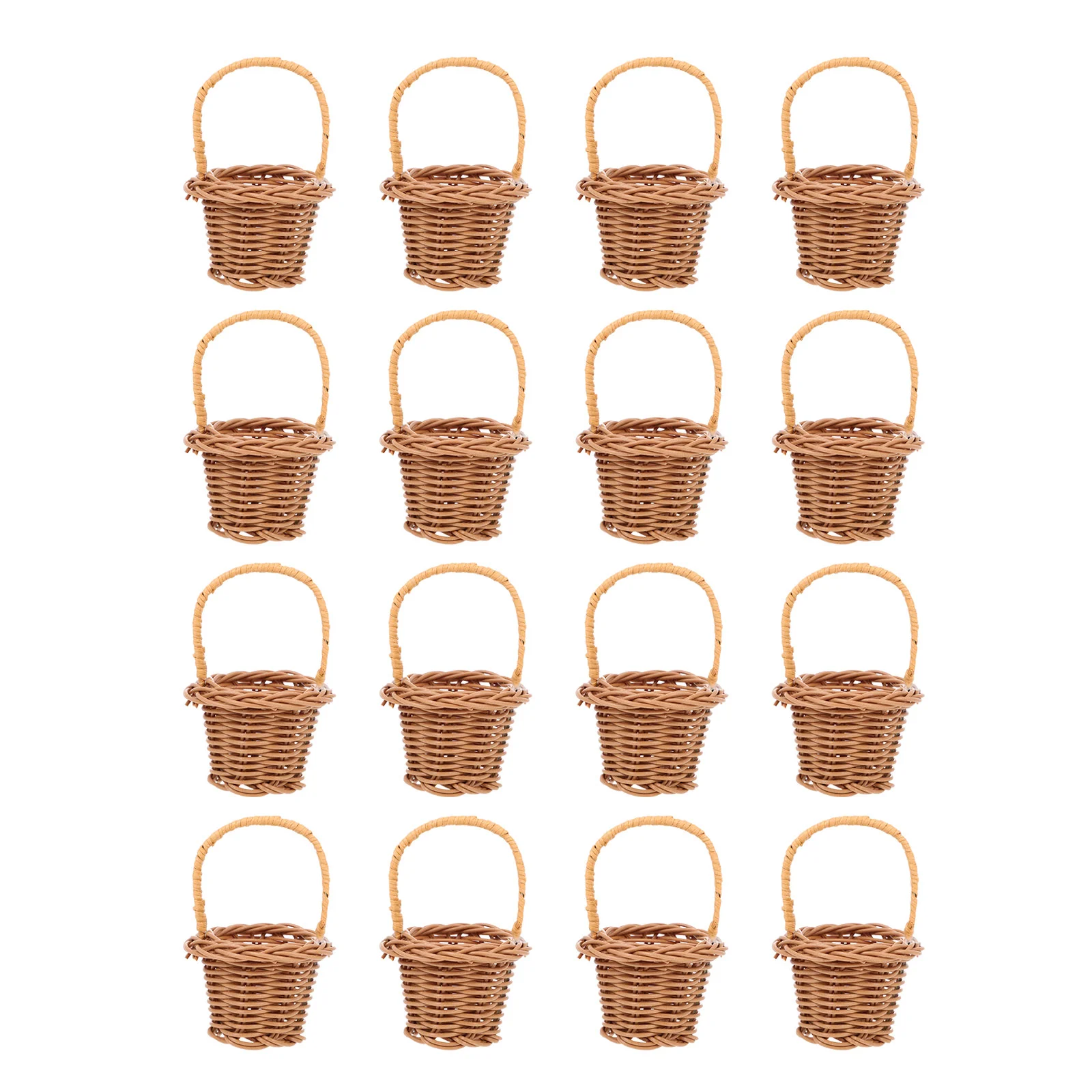 

16 Pcs Dollhouse Basket Woven Mini Flower Holder Fruit Candy Gift Baskets Decor