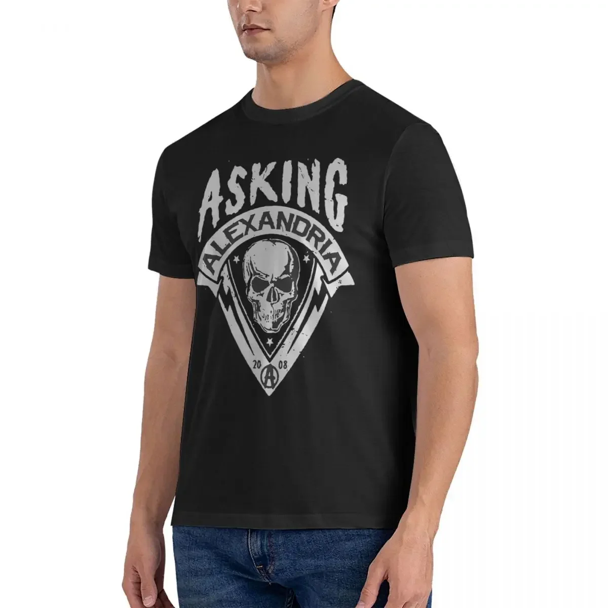 Men T-Shirts Rock Band Vintage Cotton Tees Short Sleeve Asking Alexandria T Shirt O Neck Clothing Gift Idea