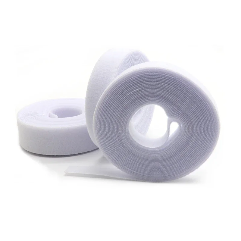 5m/roll White Cable Ties Reusable Loop Bundle Self Adhesive Nylon Strap Organizer Clip Wire Holder Management Fastening Tape DIY