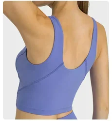 Lemon Damen Yoga-Weste mit hoher Elastizität und Brustpolster, atmungsaktiv, schnell trocknend, Tank-Top, Fitness, Laufen, Sportunterwäsche