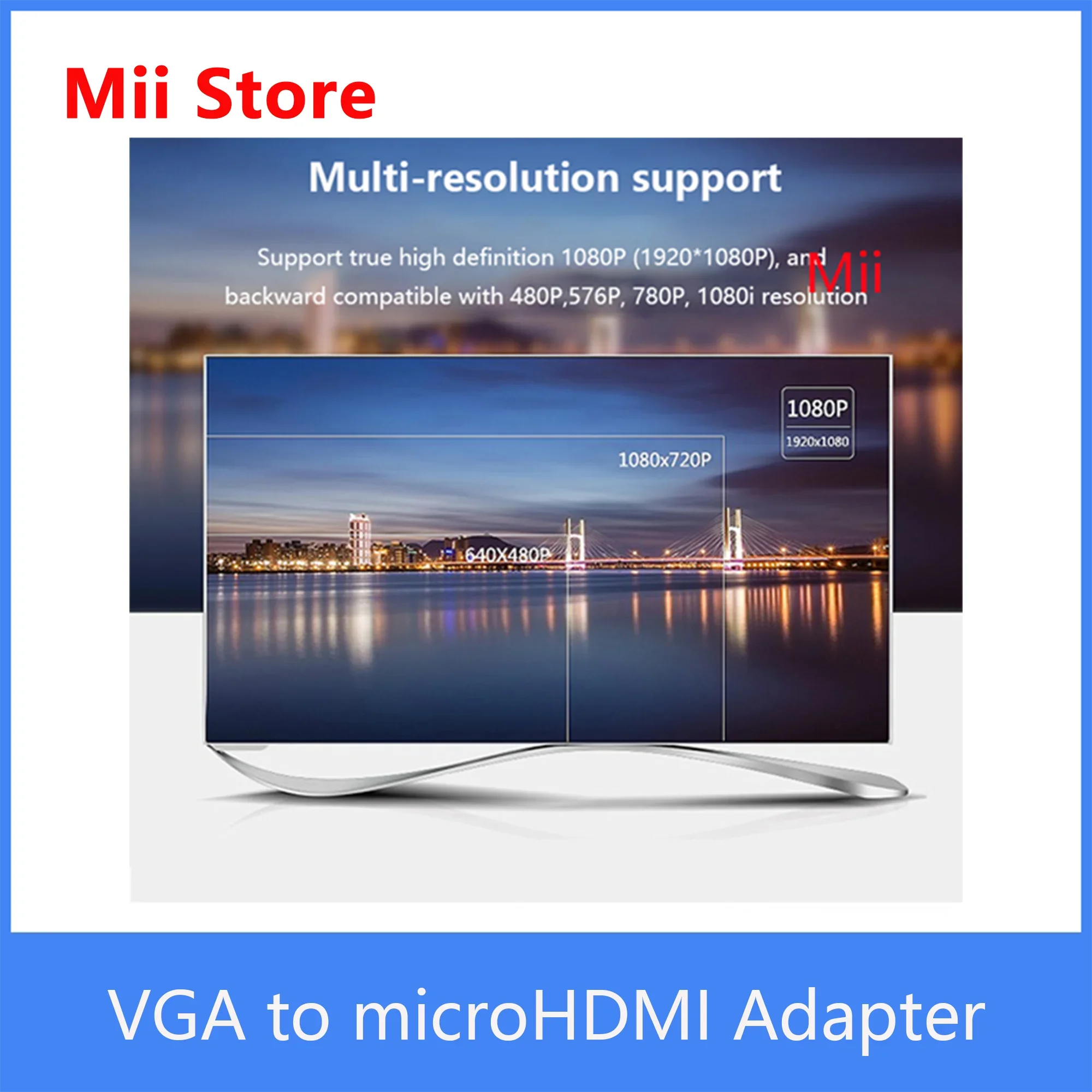 محول 1080P VGA إلى MicroHDMI مع منفذ إخراج الصوت مناسب لـ RaspberryPi 4 وAndroid #5