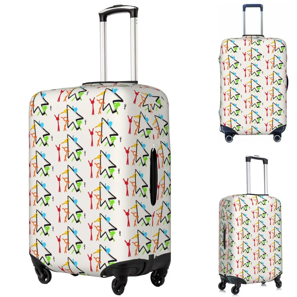 

Alan Becker Five Stick Figures With Fire Mouse Pickaxe Suitcase Cover Protection Elastic Trip Luggage Protector Covers 18-3Inch