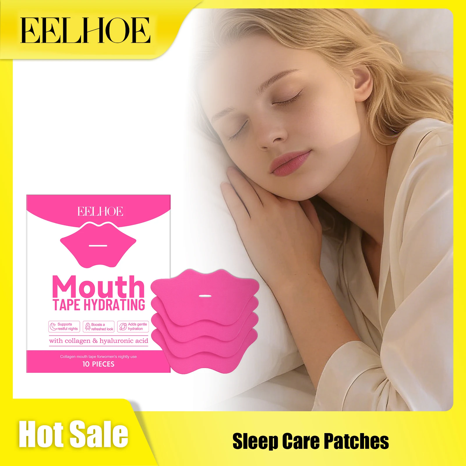EELHOE Sleep Care Patch Improve Snoring Deep Hydration Improve Sleep Quality Make Breathing Smoother Mouth Nourishing Patch