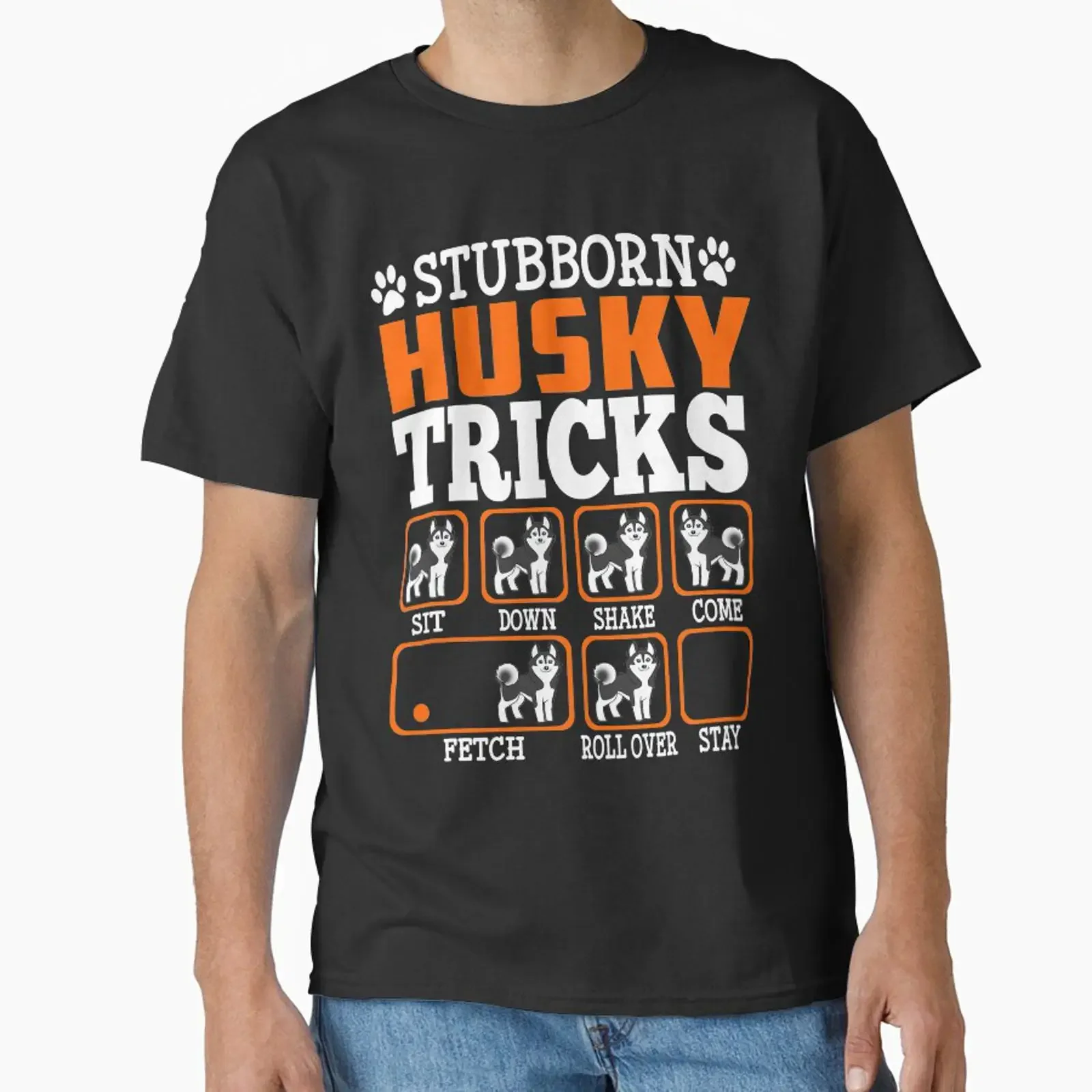 Stubborn Siberian Husky Tricks T Shirt Funny Dogs Lover designed and sold by daoduytu vintage Washed Soft Comfortable Versatile