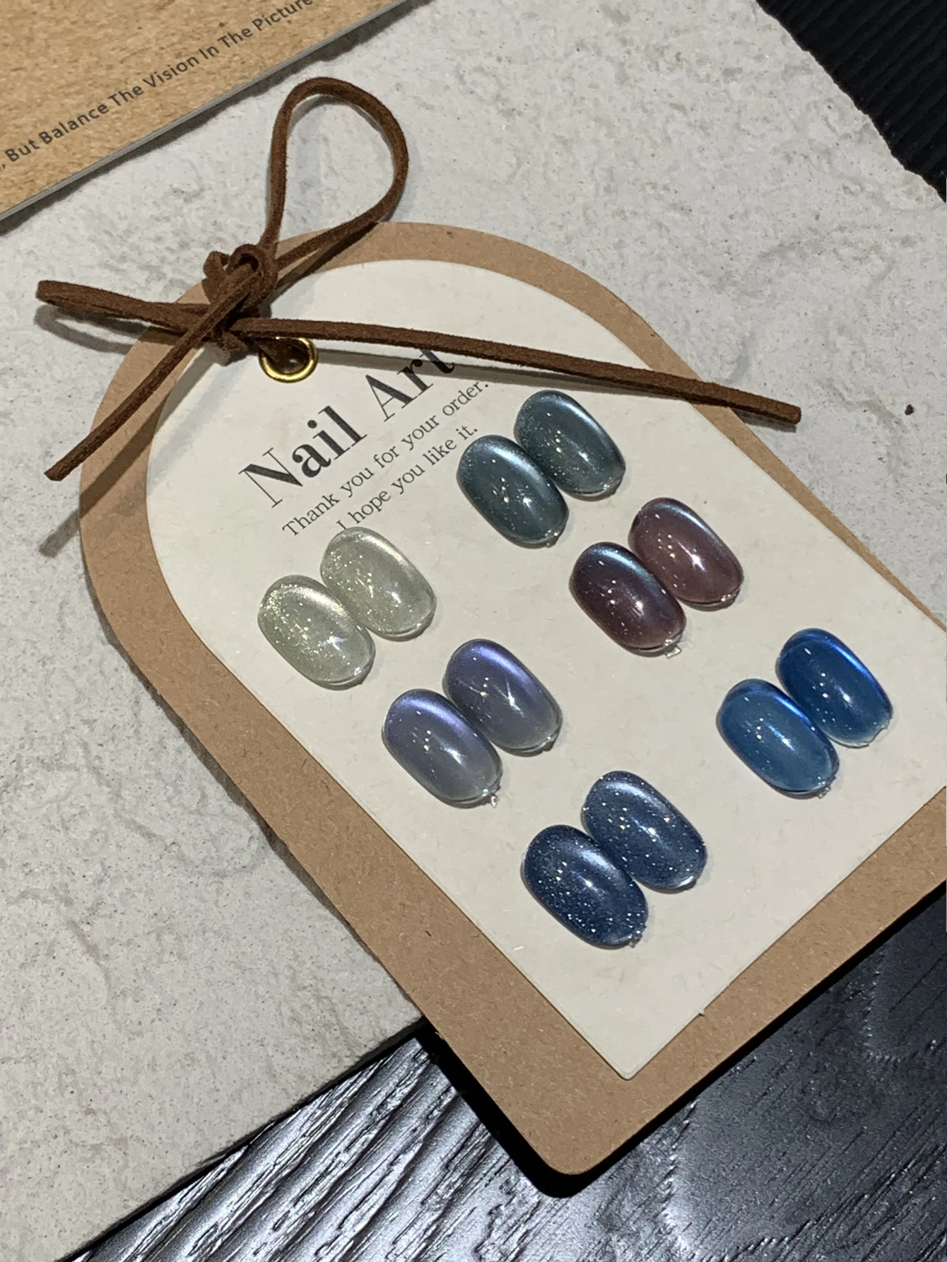 6 Pieces 15ML Blue Series Cat Eye Nail Polish Set Semi-Permanent Manicure Soak-Off UV LED Nail Art Salon DIY Nail Art Salon Gel