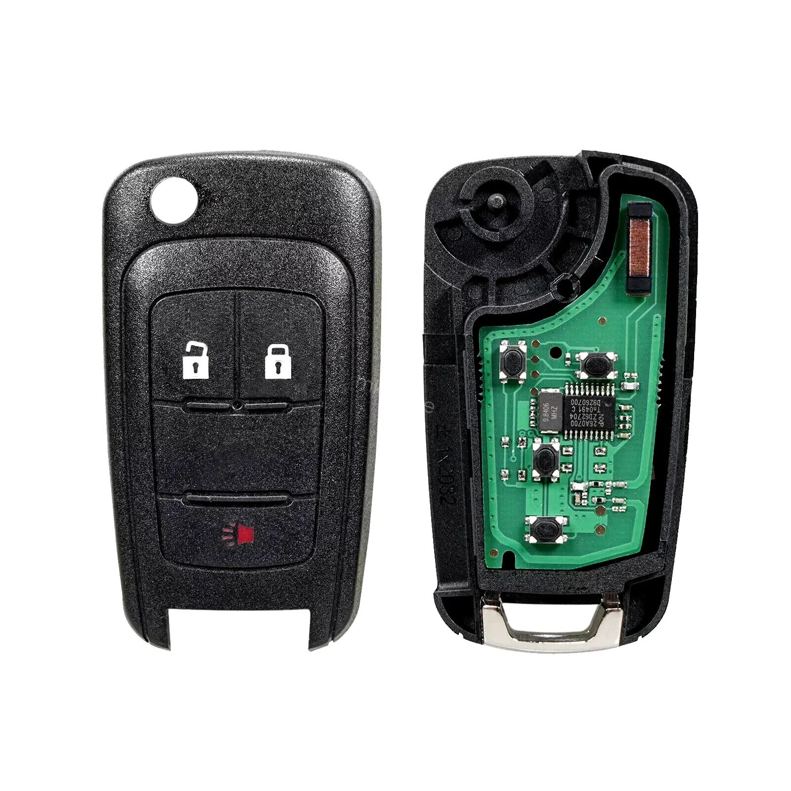 Hochwertiges faltbares Schlüsselgehäuse für Opel Insignia, Astra J, Zafira, Corsa E, Meriva, Adam & Vauxhall – 3‑Tasten Klapp‑Fernbedienung mit ungeschnittener Metallklinge, Keyless‑Entry, robustem ABS‑Kunststoff, stil – Detail 3