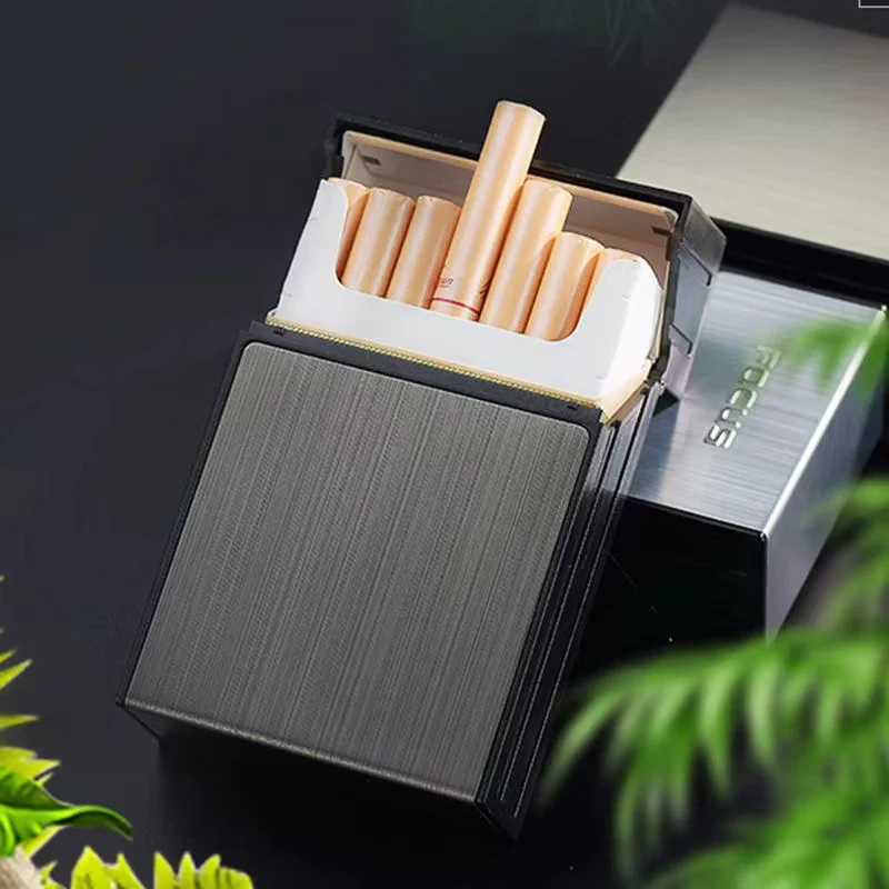 FOCUS Cigarette Case ABS Plastic 20pcs Cigarette Capacity Cigaret Box Smoking Accessary And card box Gift for Men