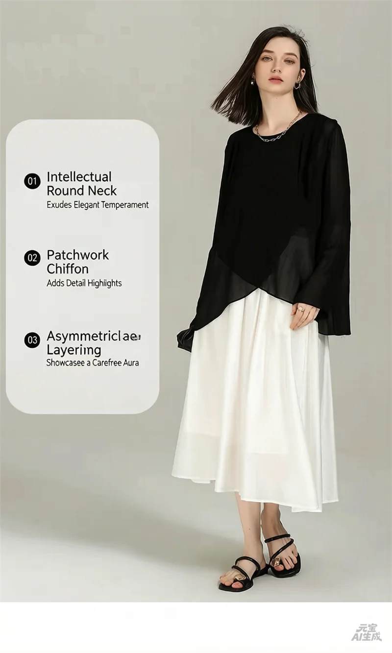 Camisa elegante francesa de manga larga de gasa, blusa ligera transparente y sexy para mujer, tallas grandes 6XL 7XL