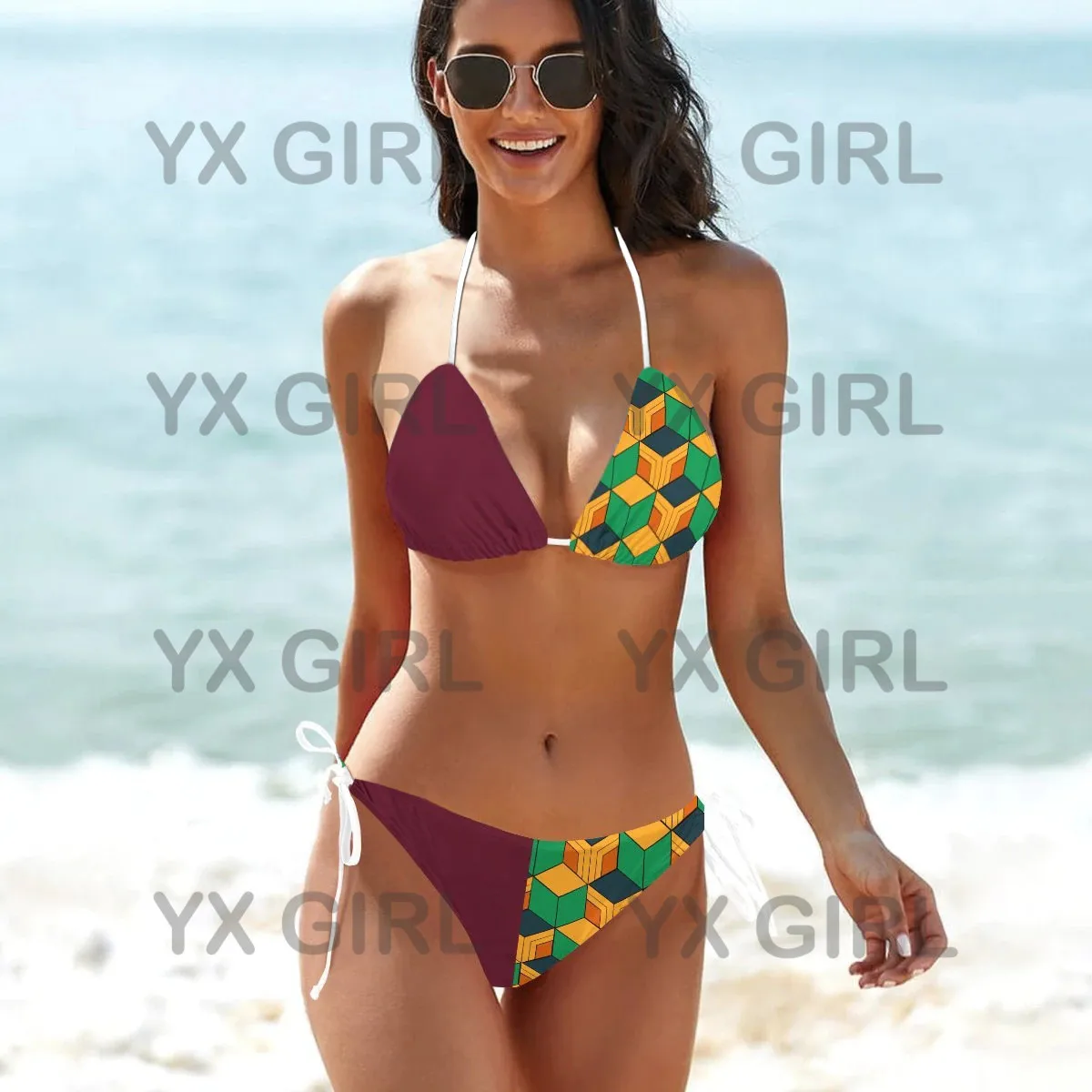 YX GIRL summer-giyu-bikini-swimsuit  3D All Over Printed Sexy Bikini Summer Women For Girl Beach Swimsuit Cosplay Clothes