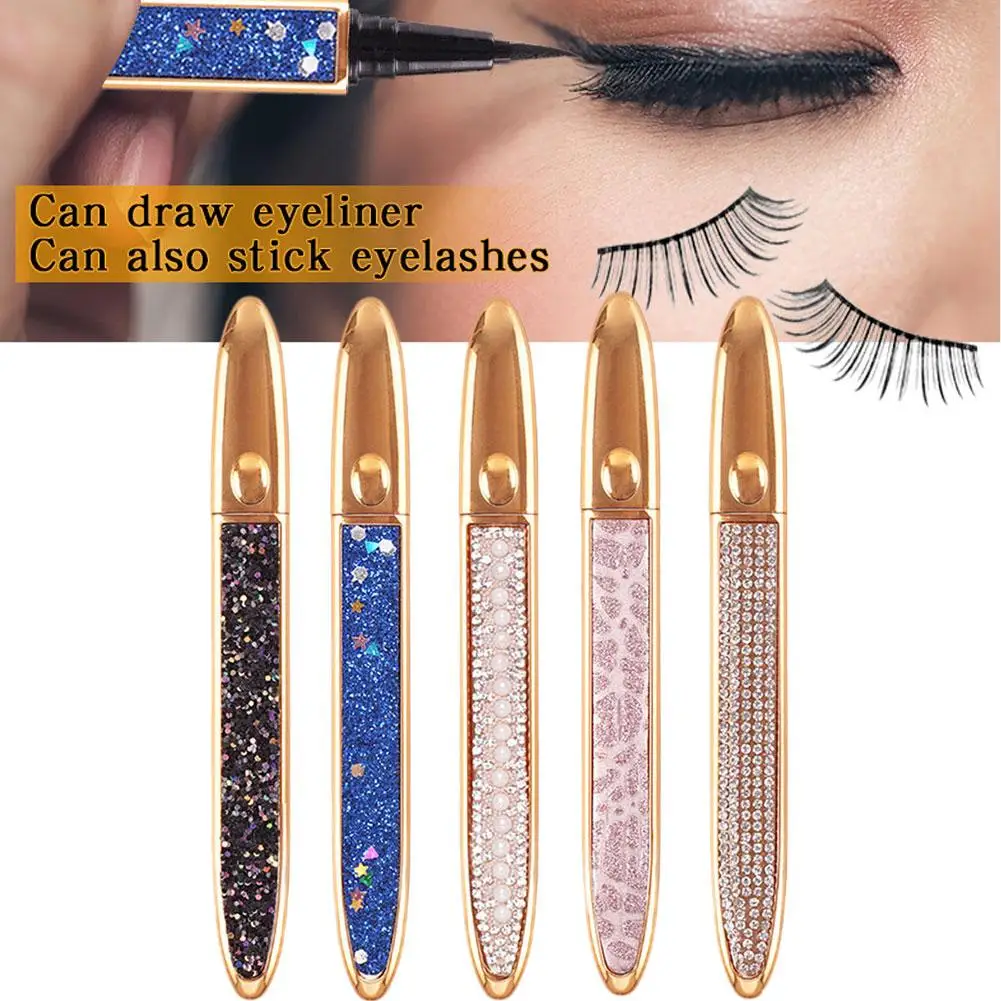 Self-adhesive Pen for False Eyelashes Glue-free Magnetic-free Waterproof No Blooming Eye Liner Pencil Makeup Tools H8X5