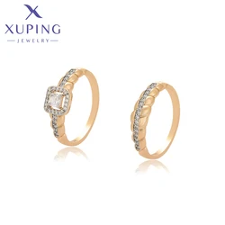 Xuping Jewelry Fashion Square Couple Ring Set Gold Color Rings for Men Women Wedding Gift Party Gift X000447347