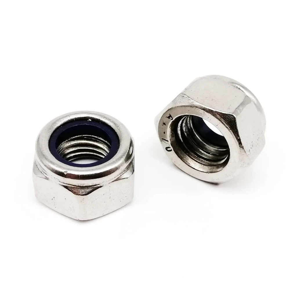 200 قطعة 304 الفولاذ المقاوم للصدأ سداسية قفل المكسرات M2 M2.5 M3 M4 M5 M6 M8 النايلون مكافحة تخفيف الجوز مجموعات DIN985 7 حجم الخشب المكسرات