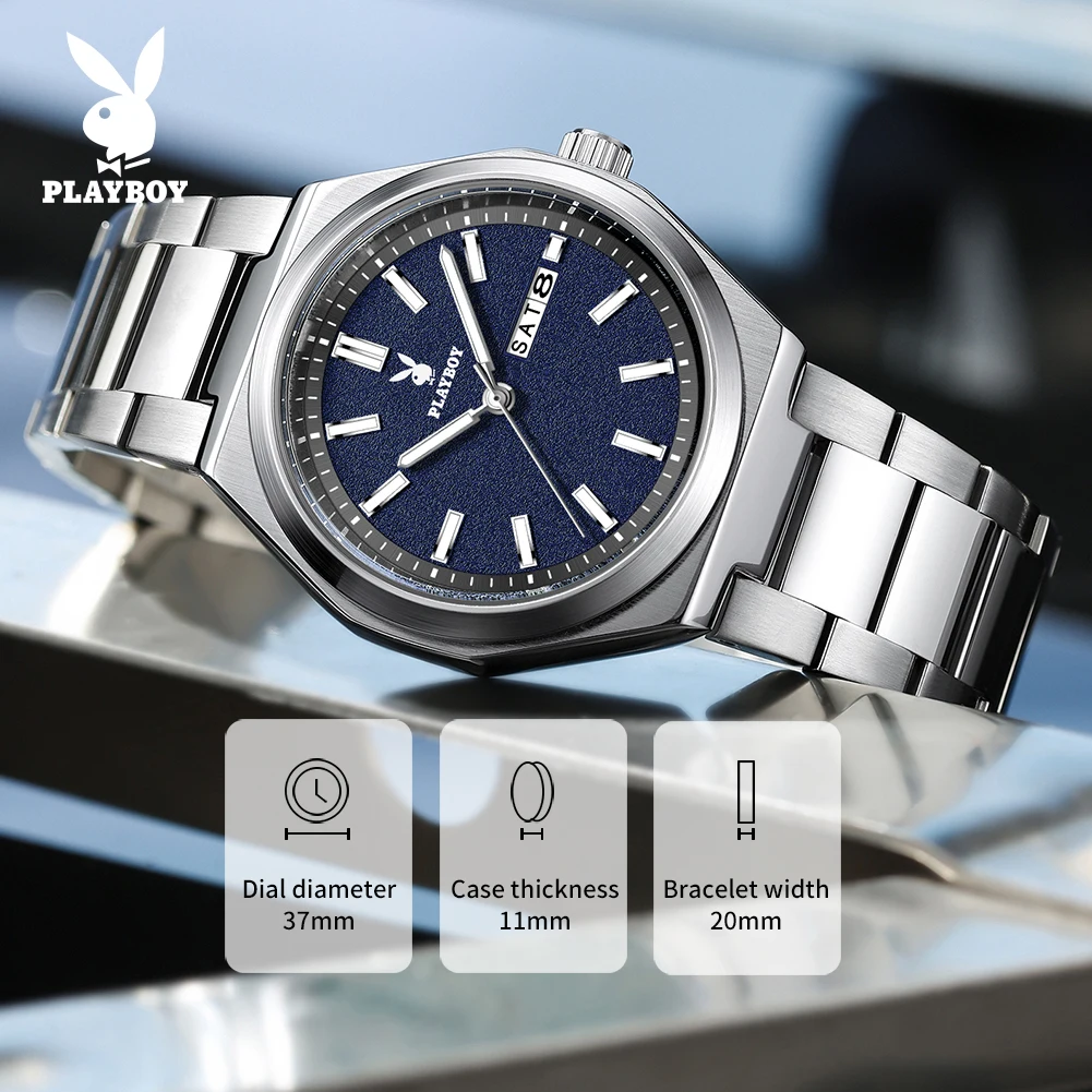 PLAYBOY 3110 Original Quartz Movement Watch Round Dial Design