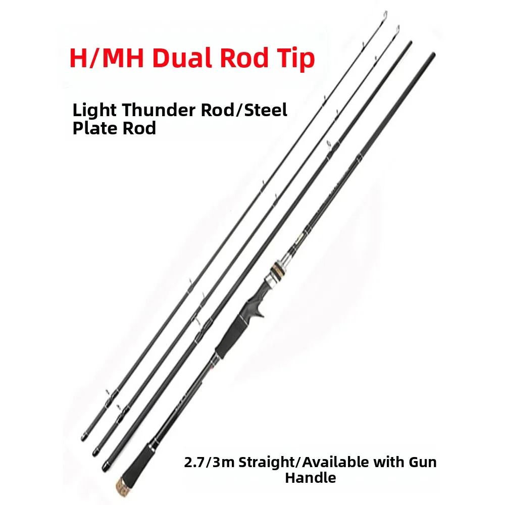 طقم صنارة صيد من ألياف الكربون 3 متر H/MH بمقبض بندقي، لصيد الأسماك في البحر، للرمي لمسافات طويلة، خفيف الوزن، بطرف مزدوج ومق... #1