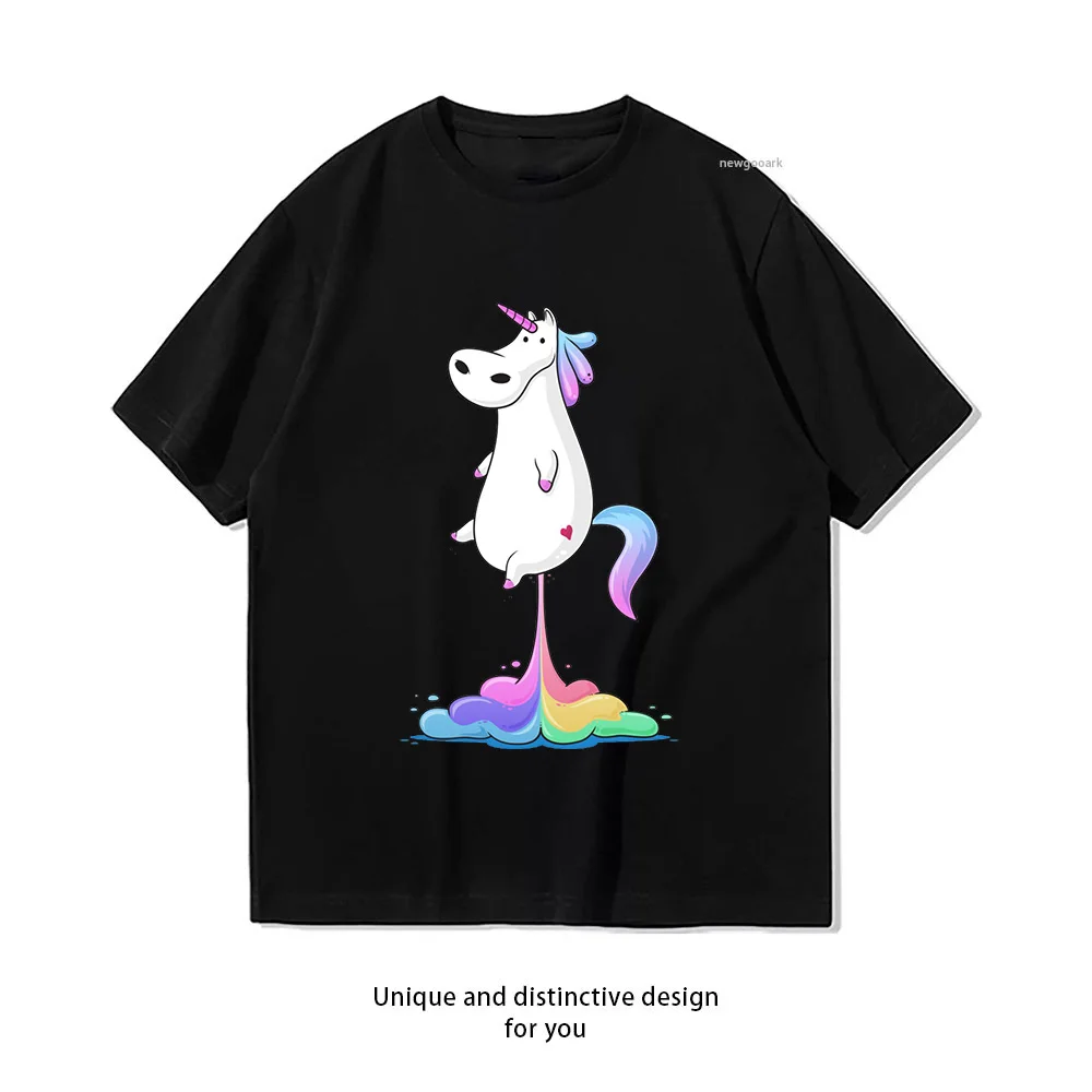 Unicorn Fart rainbow T-Shirt woman man summer cotton graphic t shirts Adult streetwear camisetas tops tee Short-sleev