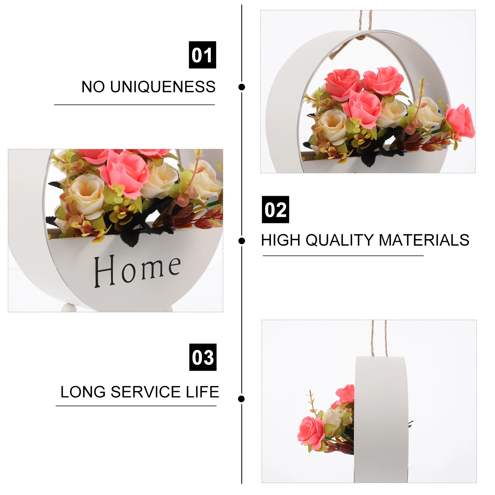 

Nordic Decoration Ornaments Flower Wall Flowerpot Vase Photo Props Hanging Plastic Style Pendant Delicate Wall-mounted Home