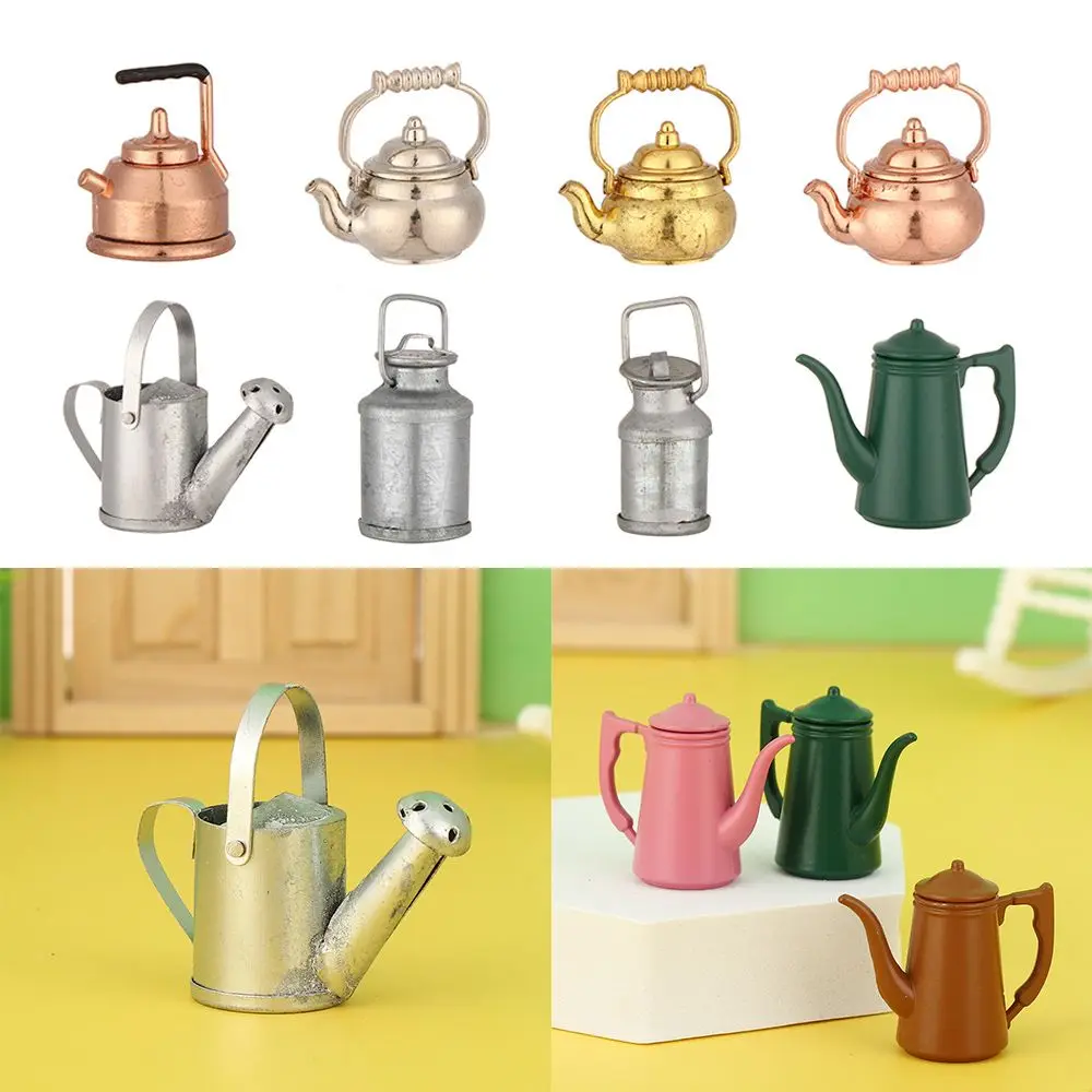 1:12 Scale Kitchen Toy Doll Accessories Dolls House Furniture Miniature Teapot Dollhouse Kettle Mini Watering Pot