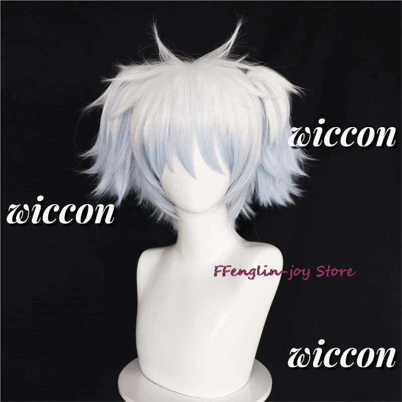 Amine Gintama Sakata Gintoki Cosplay Wig Ponytail Silver Soul Short Heat Resistant Synthetic Costume Hair Wigs